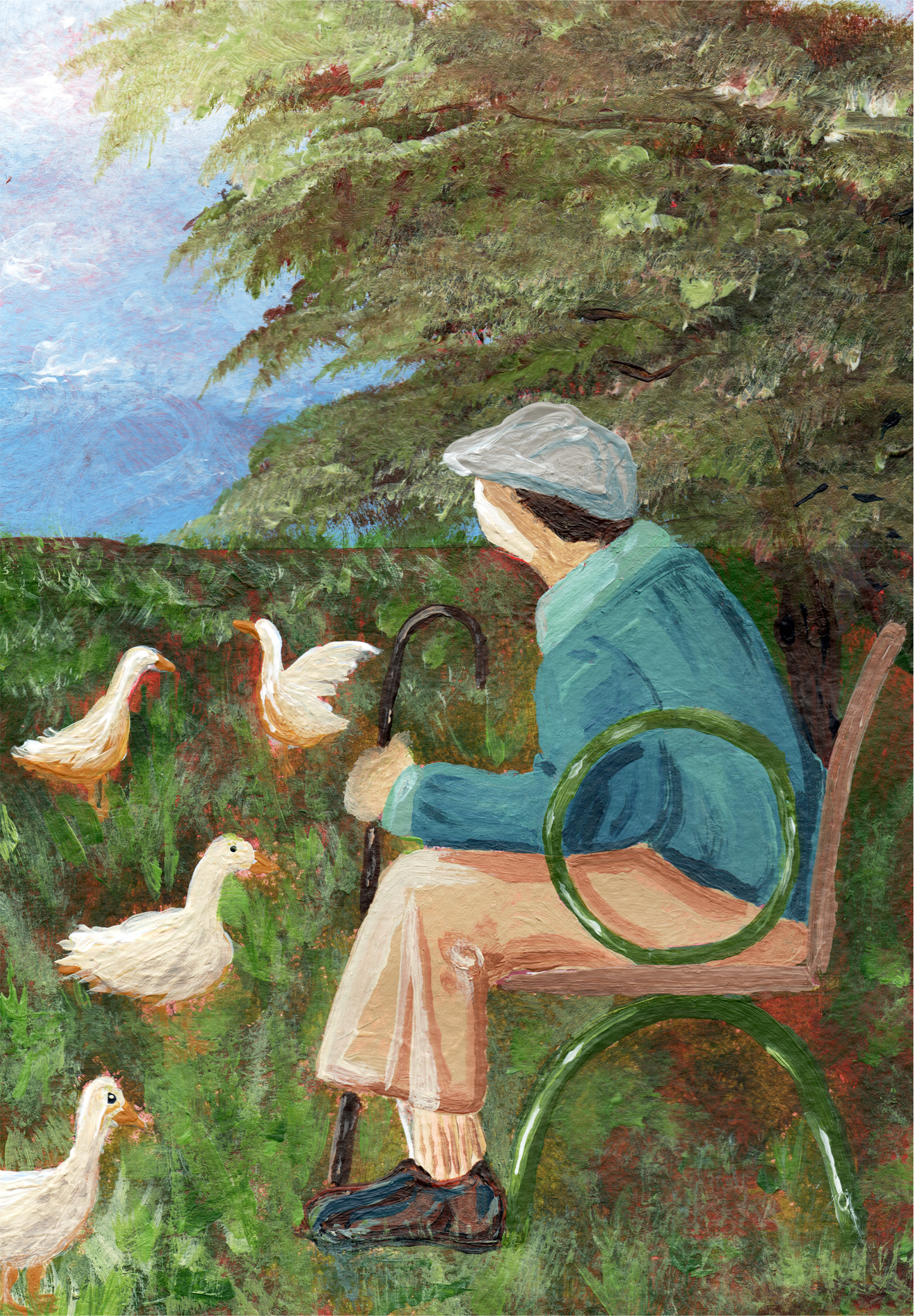Man With Ducks Original